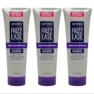 3 Pack John Frieda Frizz Ease Daily Nourishment Moisturizing Shampoo 11 oz
